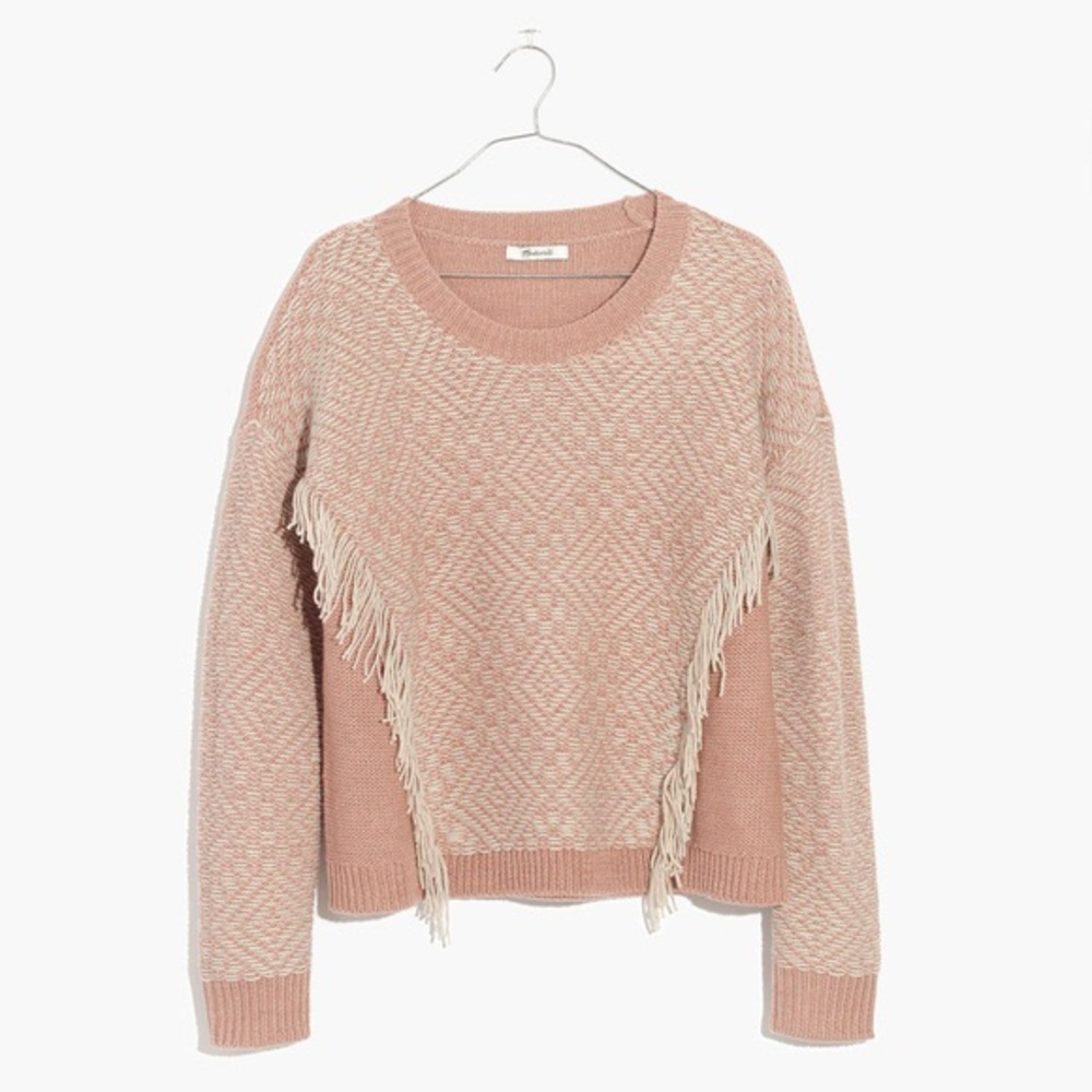 Madewell Diamond Fringe Crop Sweater